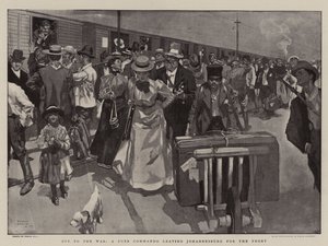 Off to the War, a Boer Commando Leaving Johannesburg for the Front